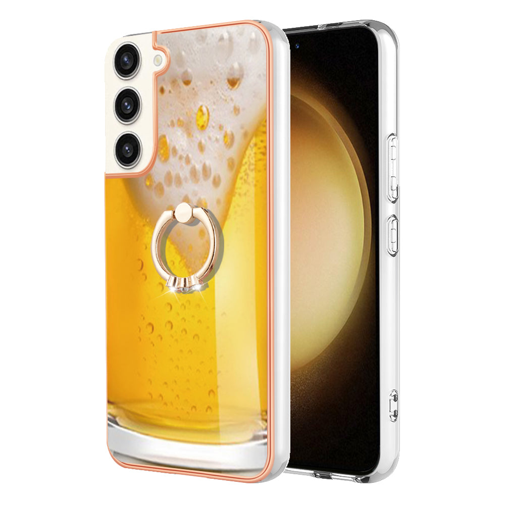 YB IMD Series-20 Style D for Samsung Galaxy S23 IMD Pattern Phone TPU Case 2.0mm Electroplating Kickstand Cover YB IMD Series-20 Style D for Samsung Galaxy S23 IMD Pattern Phone TPU Case 2.0mm Electroplating Kickstand Cover